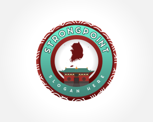 South Korea - South Korea Pagoda Tourism logo design