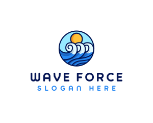 Tsunami - Sun Water Wave logo design