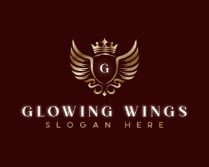 Wing Crown Crest logo design