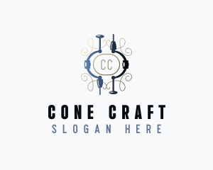 Manual Drill Carpentry logo design