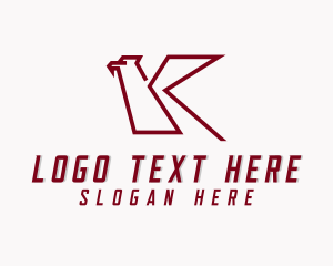 Airline - Geometric Eagle Letter K logo design
