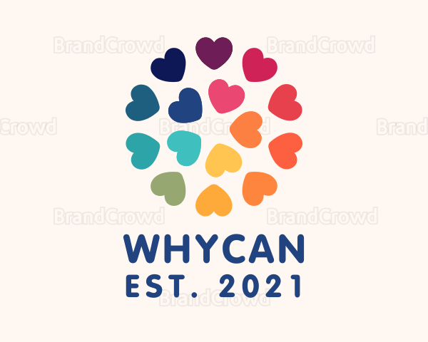 Colorful Heart Flower Logo