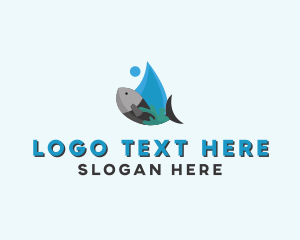 Droplet - Aquatic Marine Fish logo design