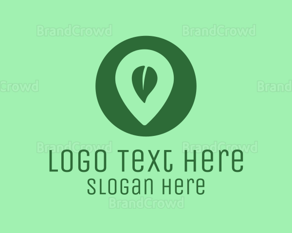 Leaf Location Pin Logo