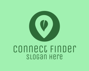 Finder - Leaf Location Pin logo design