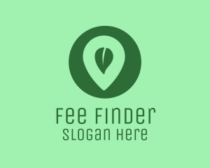 Leaf Location Pin logo design