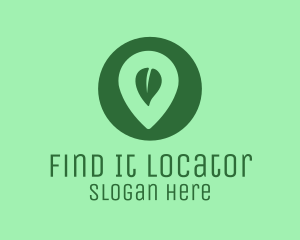 Leaf Location Pin logo design