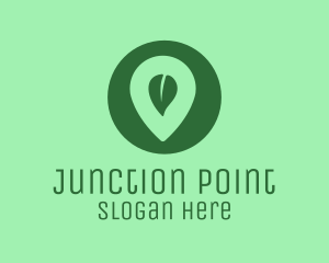 Leaf Location Pin logo design