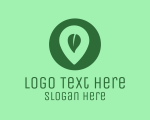 Organic - Leaf Location Pin logo design