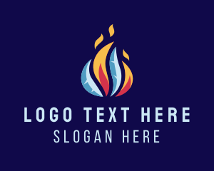 Temperature - Fire Ice Flame Ventilation logo design