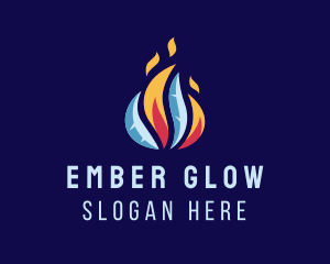 Ember - Fire Ice Flame Ventilation logo design