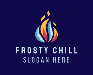 Freezer - Fire Ice Flame Ventilation logo design