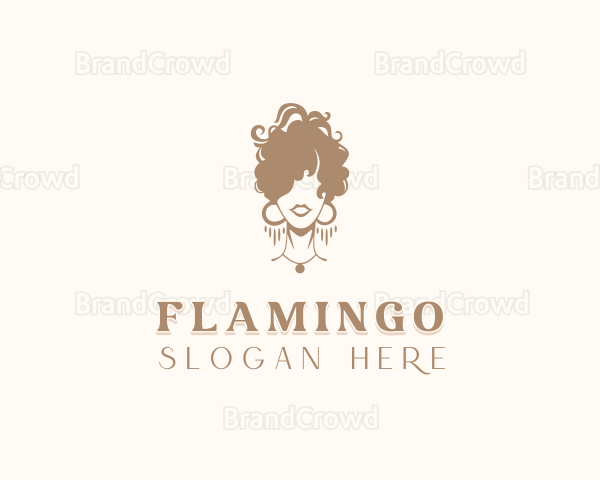 Curly Hairstyle Woman Logo