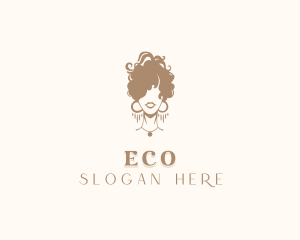Curly Hairstyle Woman Logo