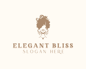 Curly Hairstyle Woman Logo