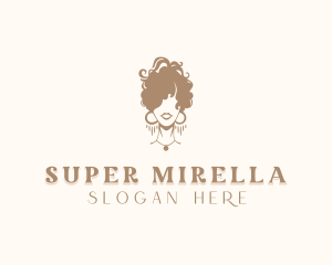 Curly Hairstyle Woman Logo