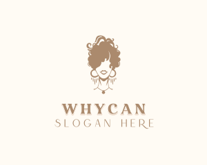 Curly Hairstyle Woman Logo