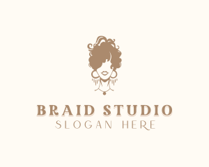 Braid - Curly Hairstyle Woman logo design