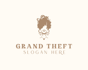 Hair - Curly Hairstyle Woman logo design