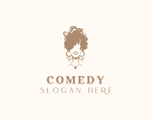 African - Curly Hairstyle Woman logo design