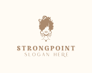 African - Curly Hairstyle Woman logo design