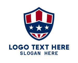American - Three Star Patriotic Shield logo design