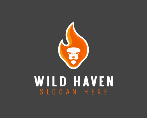 Wild Lion Fire  logo design