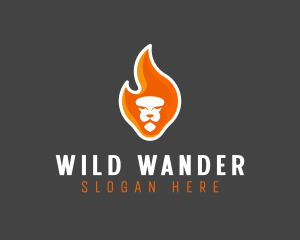 Wild Lion Fire  logo design