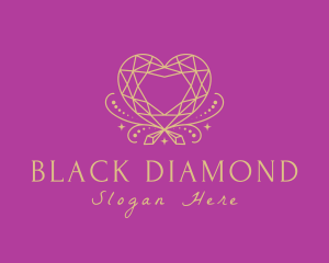 Heart Diamond Crystal logo design