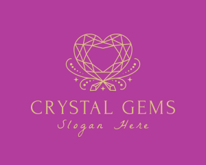 Heart Diamond Crystal logo design