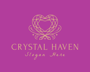 Heart Diamond Crystal logo design