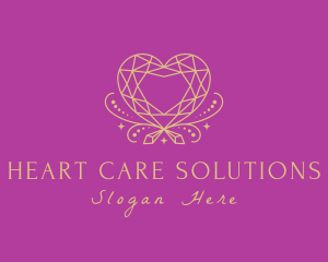 Heart Diamond Crystal logo design