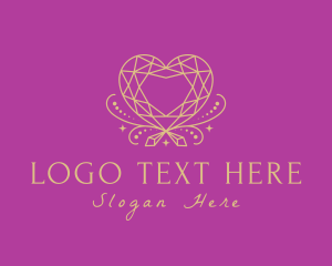 Expensive - Heart Diamond Crystal logo design