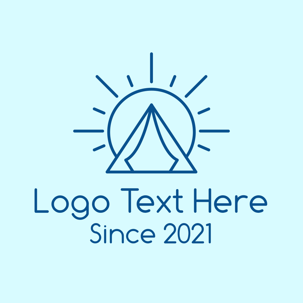 Summer Camping  Tent Sun  Logo  BrandCrowd Logo  Maker