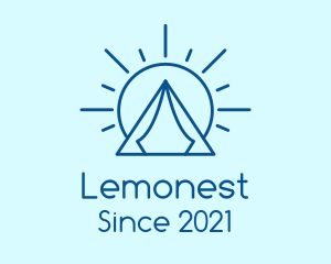 Blue - Summer Camping Tent Sun logo design