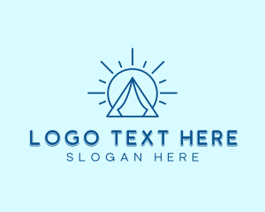 Tent - Summer Camping Tent Sun logo design