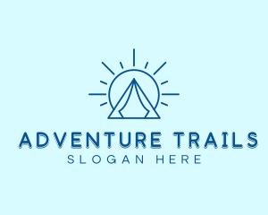 Summer Camping Tent Sun logo design