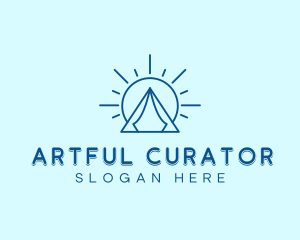 Summer Camping Tent Sun logo design