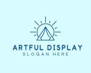 Summer Camping Tent Sun logo design