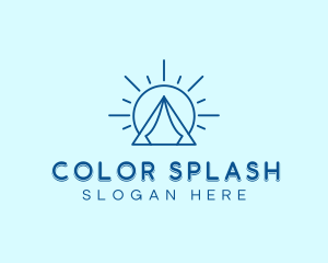 Summer Camping Tent Sun logo design