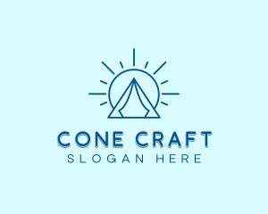 Summer Camping Tent Sun logo design