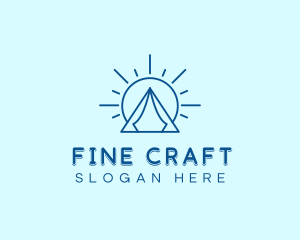 Summer Camping Tent Sun logo design