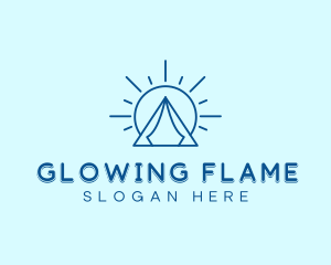 Summer Camping Tent Sun logo design