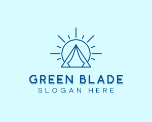 Summer Camping Tent Sun logo design