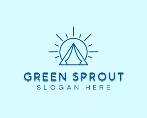 Summer Camping Tent Sun logo design