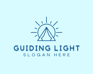 Summer Camping Tent Sun logo design