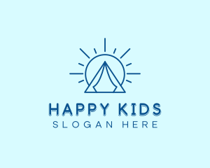 Summer Camping Tent Sun logo design