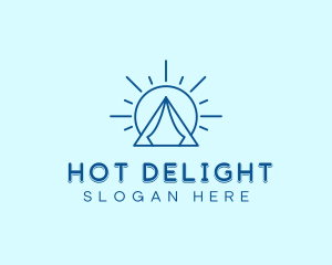 Summer Camping Tent Sun logo design