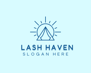 Summer Camping Tent Sun logo design