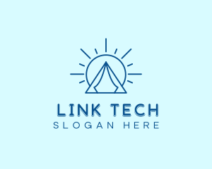 Summer Camping Tent Sun logo design